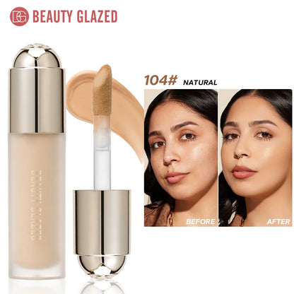 BEAUTY GLAZED Full Coverage Liquid Concealer,Covers Under Eye Dark Circles & Blemishes,Long-Lasting Waterproof