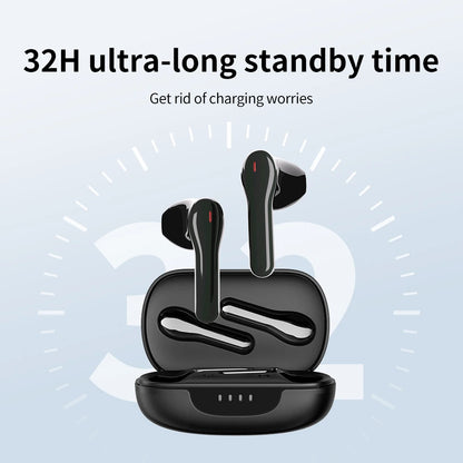 Tribit FlyBuds C2 Wireless Bluetooth Earphones 4 Mics Call Noise Canceling Crystal-Clear Calls Earbuds 32H Playtime Headphones