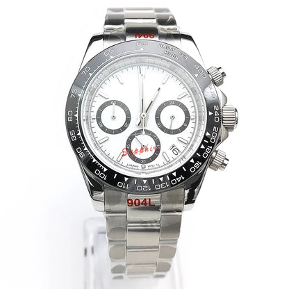 20 Colors dress 39mm Quartz Chronograph Sapphire Crystal Stainless Luminous Men's Watch VK63 Movement Calendar Strap
