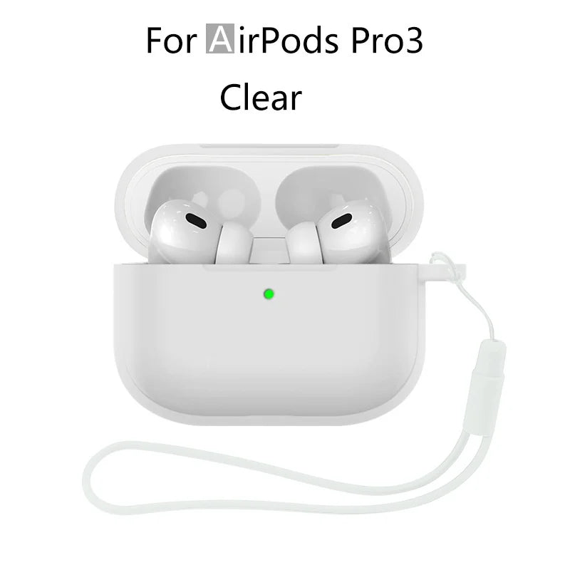 For AirPods Pro 3 2025 Case Silicone Protector for airpods Pro Front LED Visible Pro 2 Case cover with Lanyard for airpods pro 2 - Merit Sell