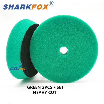 Sharkfox 3"(80mm)/5"(125mm)/6"(150mm) Buffing Polishing Sponge Pads Kit For Car Polisher Disc Buffer Foam Polish Pad - Merit Sell