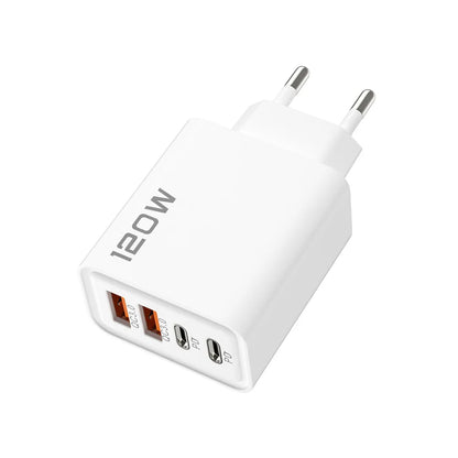 Total 120W USB Fast Charger 4 Ports PD Type C Quick Charge 3.0 Charger For iPhone 15 14 Samsung Xiaomi EU/US Plug Power Adapter