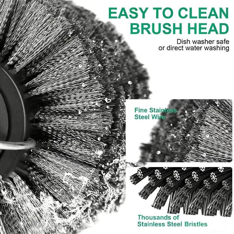 BBQ Grill Brush 3-Speed Settings Electric Grill Brush,180° Adjustable Head,90 Mins Grill Cleaner for Outdoor Griddles Smokers