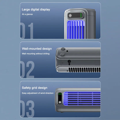 2000/1200mAh Portable Fan Electric Fan Air Conditioner Fan Quiet Wall Mount Desk Fan Tower Fan 3 Speed Rechargeable for Home