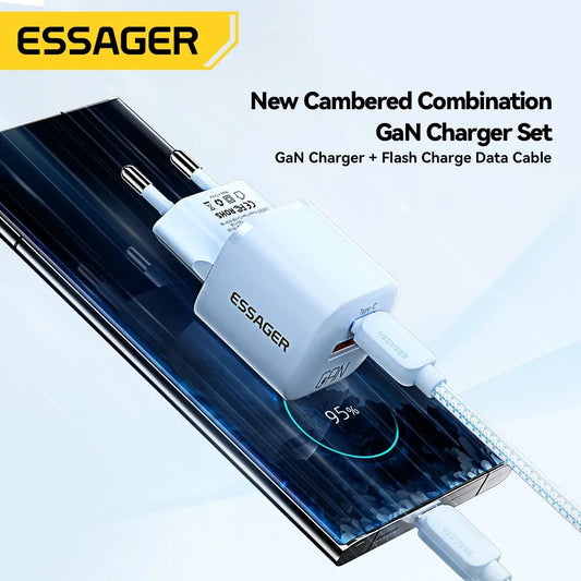 Essager 20W GaN USB Type C Charger PD Fast Charge Phone QC 3.0 Quick Chargers For iPhone 14 13 12 11 Pro Max Mini iPad Charging - Merit Sell