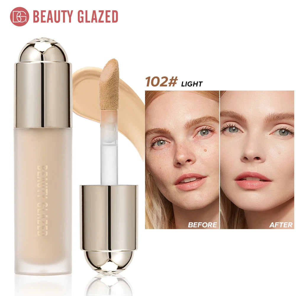 BEAUTY GLAZED Full Coverage Liquid Concealer,Covers Under Eye Dark Circles & Blemishes,Long-Lasting Waterproof