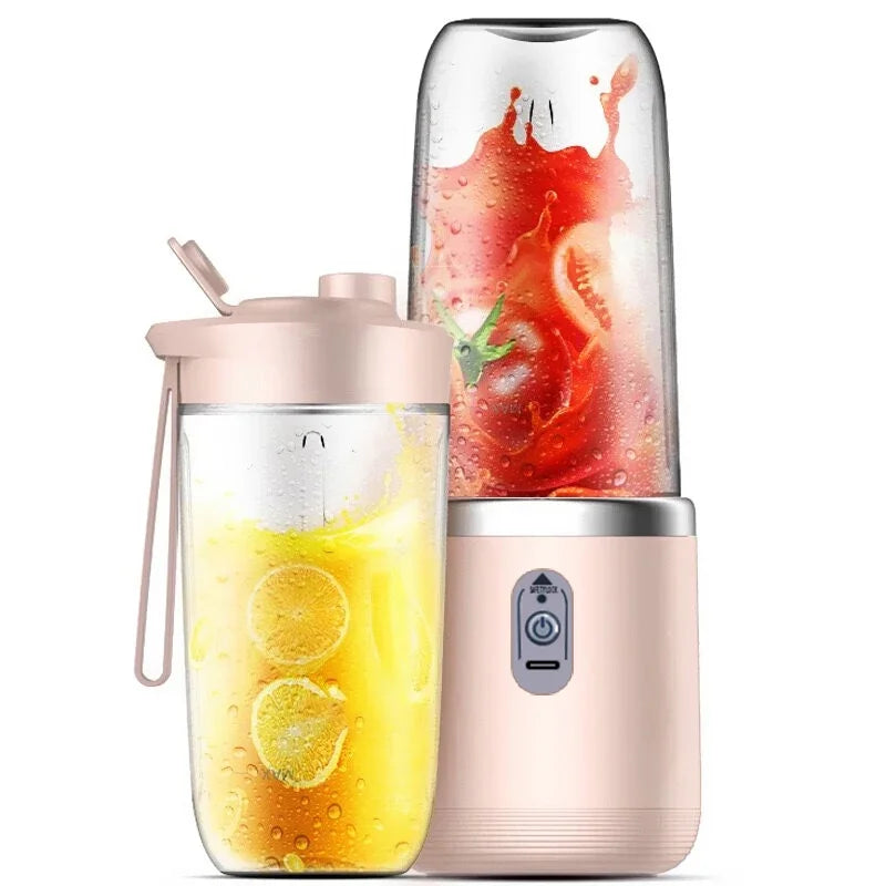 400ml Electric Juicer Double Cup Portable USB Fruit Blender Mixer for Juice Milkshake Smoothie Making Multifunction Juice Maker