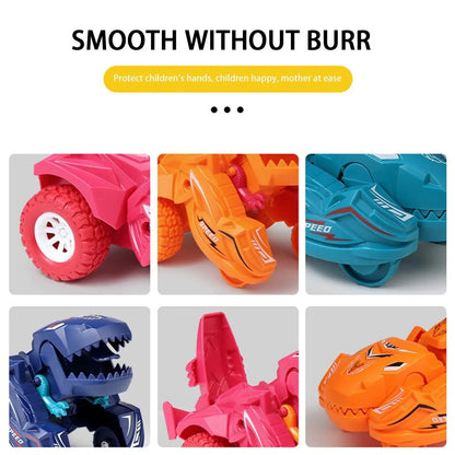 Transforming Toys Deformation Toy Inertial Sliding Dino Car Dinosaur Transform Car Toy Automatic Transformer Toy for KidsToddler