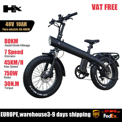 HX Q3 2000W Adult Electric Bicycle 48V 20AH E Bike Removable Battery Foldable Ebike 20 inch fat tire Electric Bike