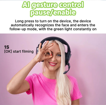 360° Auto Face Tracking Tripod For Live Video Vlog Facial Recognition Tracking Gimbal For Phone Remote Control
