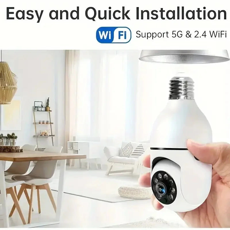Ease Life App 1080P 2.4G E27 Light Bulb Security Camera Indoor Outdoor Wireless WiFi Camera Color Night Vision Motion Detection