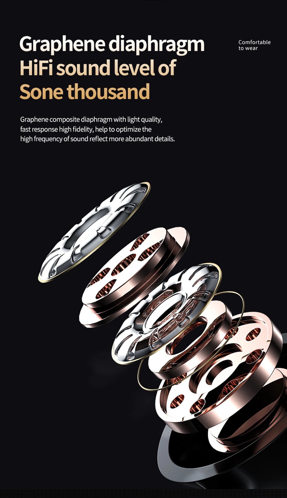 New TWS Wireless Bluetooth Earphones Sport Stereo Headphones HiFi Music Earbuds With Built-in Microphone HD Call Gaming Headset