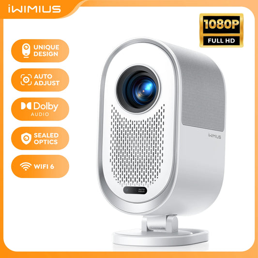 Wimius 1080P Projector 4K Home Theater 1000ANSI Dolby Audio with WiFi6 20W Speakers Movie Proyector Portable Outdoor Projectors