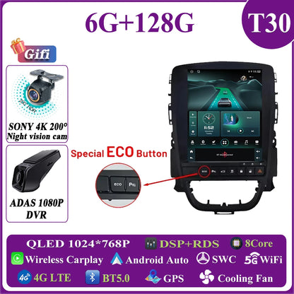 Android 14 Car 9.7 inch For Opel Astra J Vauxhall Buick Verano 2009-2015 Auto Radio GPS Navigation Stereo Head Unit Touch Screen