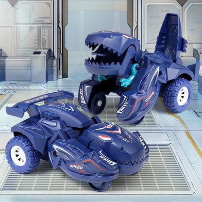 Transforming Toys Deformation Toy Inertial Sliding Dino Car Dinosaur Transform Car Toy Automatic Transformer Toy for KidsToddler