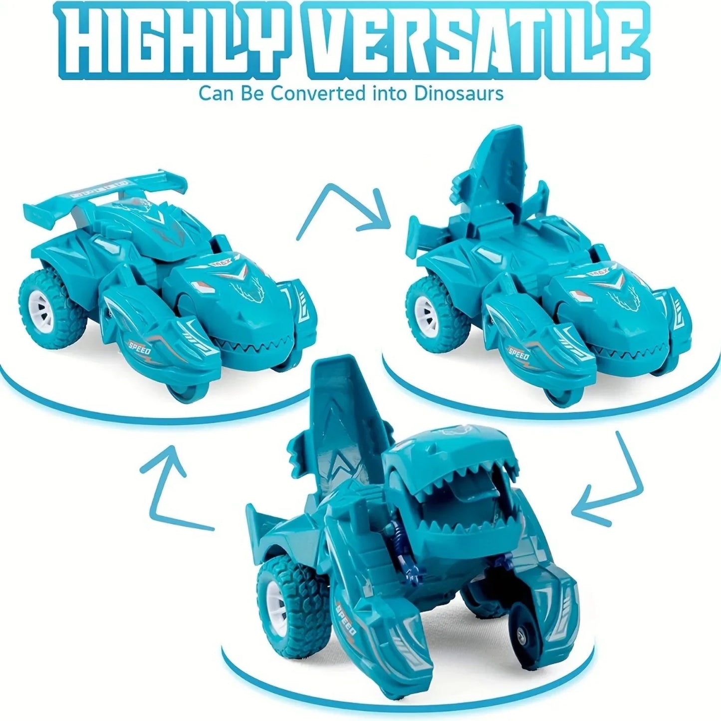 Transforming Toys Deformation Toy Inertial Sliding Dino Car Dinosaur Transform Car Toy Automatic Transformer Toy for KidsToddler