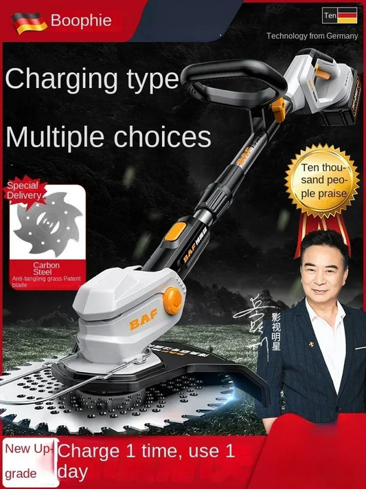 110V/220V Electric Lawn Mower, Small Household Grass Trimmer, Charging Lawn Edger, Multi-functional Brush Cutter C