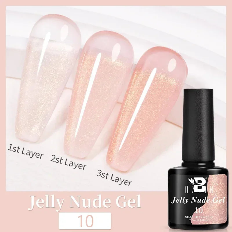 AWStorG 15ML Fiber Builder Nail Gel In A Bottle UV Semi Permanent Clear Pink Nail Strengthener Extension Construction Gel