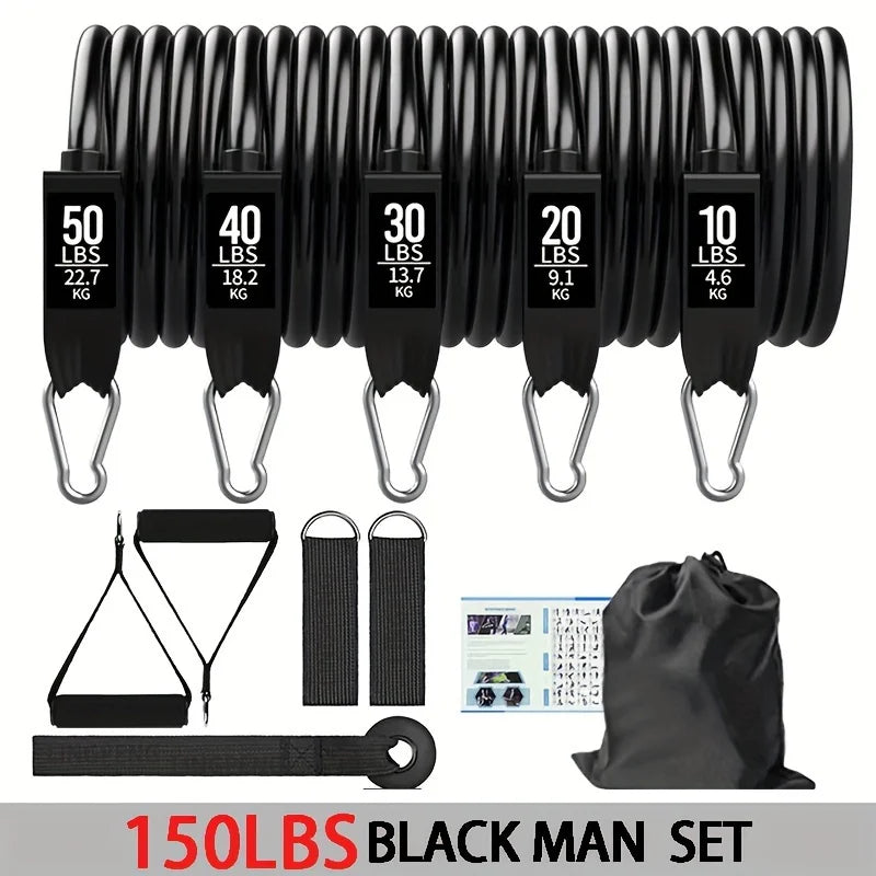 Strength Training Wrapped Resistance Band Set Elastic Fitness Equipment Sports Belt Rods for Home Gym