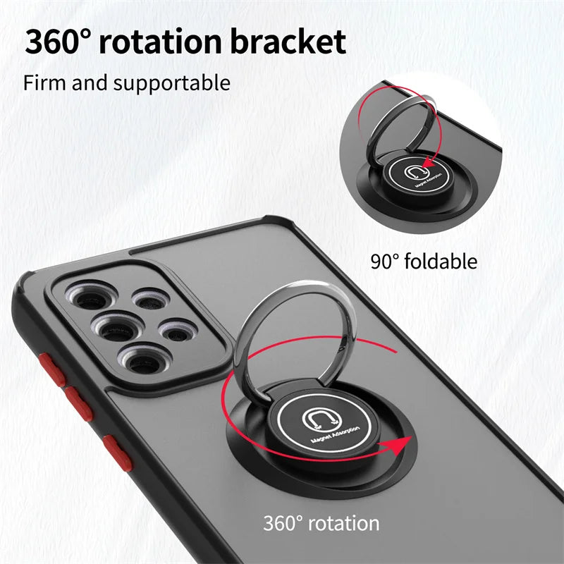 For Samsung Galaxy A13 A23 A33 A53 A73 5G Case Shockproof Armor Magnet Ring Holder Back Cover For Sumsung A 13 23 33 53 73 Funda