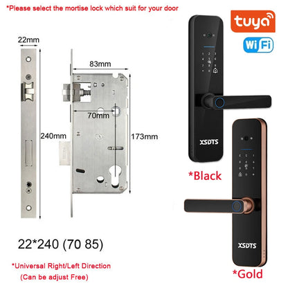 XSDTS Electronic Smart Door Lock Tuya Wifi Digital Biometric Camera Fingerprint Smart Card Password Key Unlock