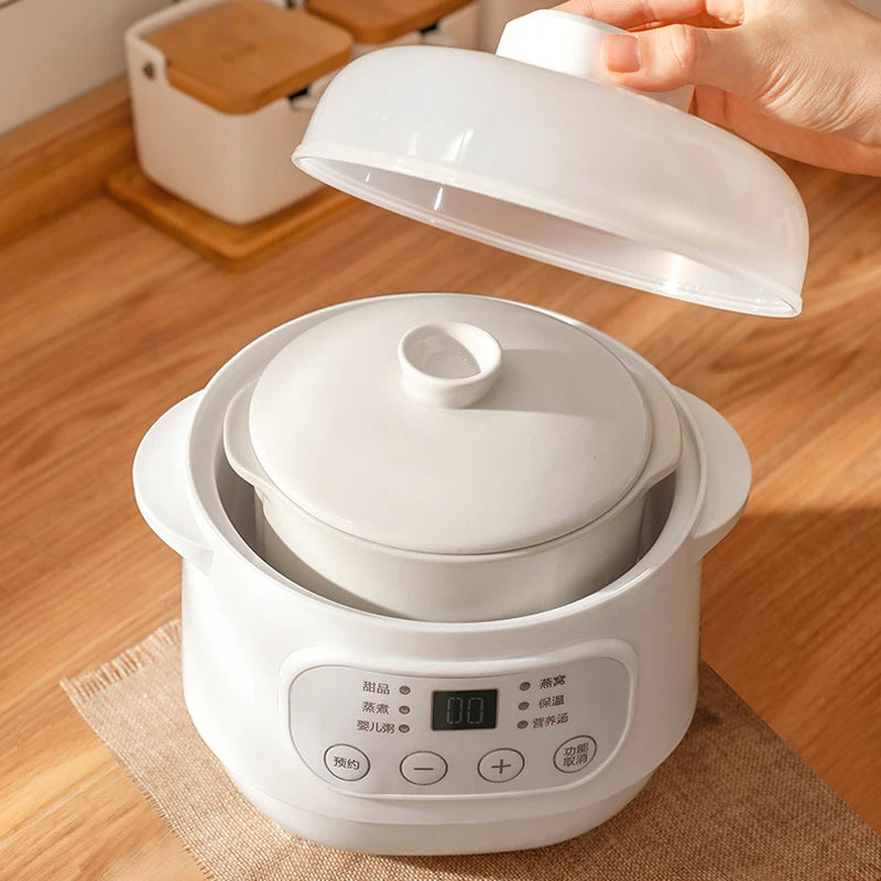 200W Electric Slow Cooker Food Steamer Stew Cup Multicooker Ceramic Pot Cubilose Stew Pregnant Tonic Baby Supplement Food Warmer