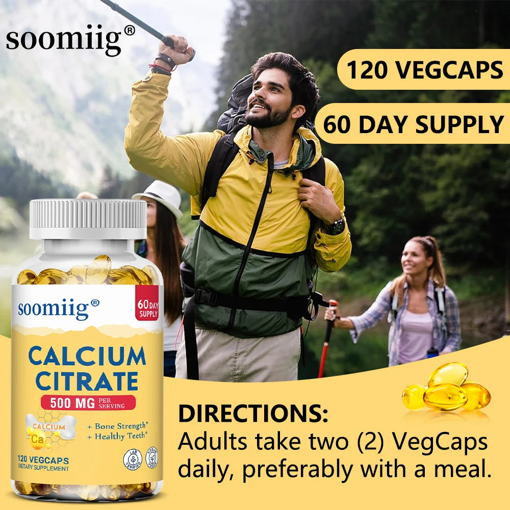 Calcium Citrate Capsules, Advanced Bone Support Blend, Gentle Digestion Formula, Vegan, Non-GMO