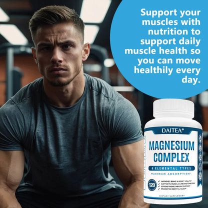 Daitea Magnesium Complex Capsules - Mobility and Flexibility Supplement, Cardiovascular Health, Sleep, Muscle Relaxation, Stress