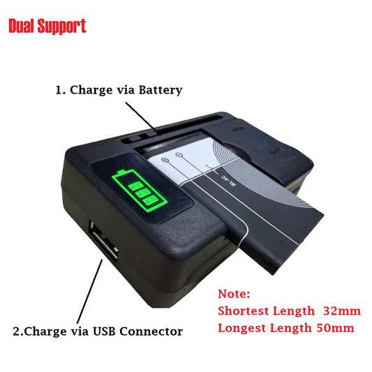 Mobile Battery Charger Universal LCD Indicator Screen USB-Port For Cell Phone Chargers 32-55mm Battery Charging US UK EU Plug - Merit Sell