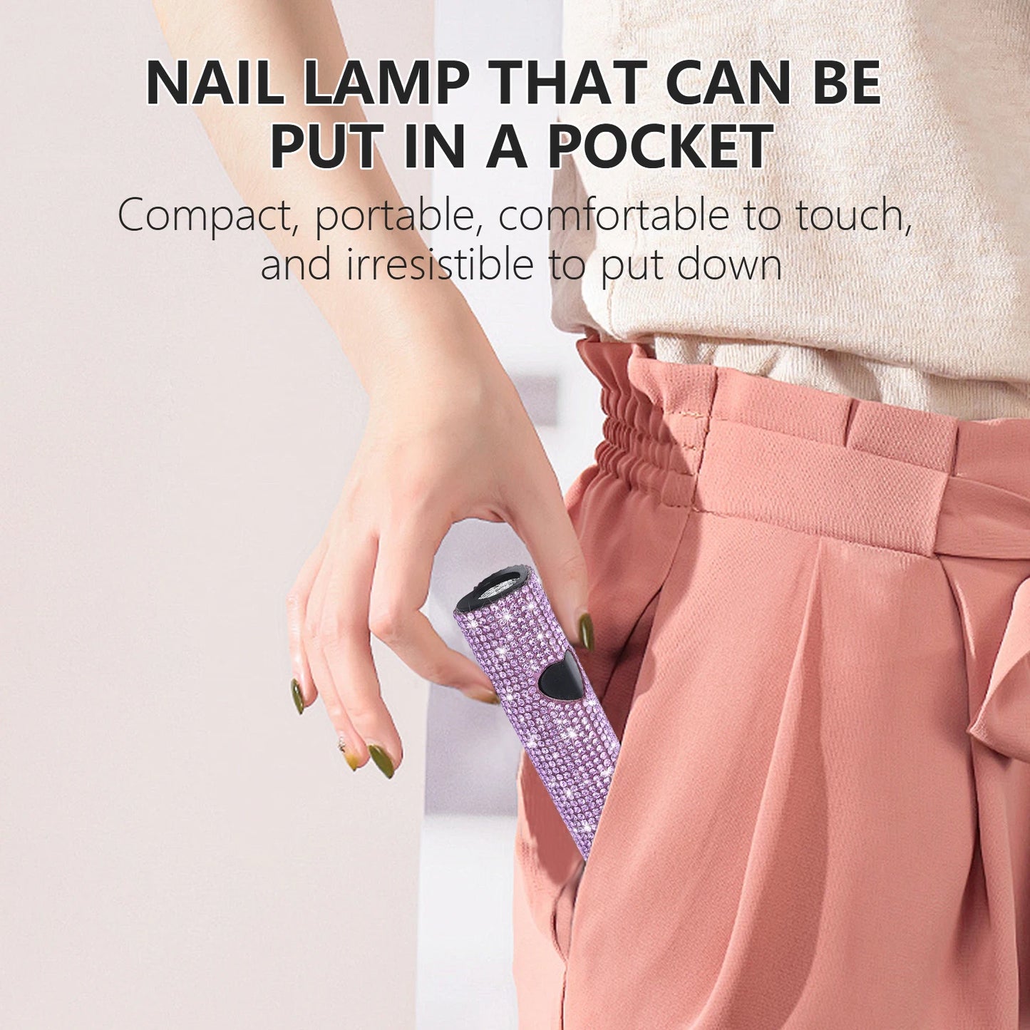 A hand-held nail dryer with drill, portable gel nail dryer with USB cable, rechargeable special nail lamp and professional nail