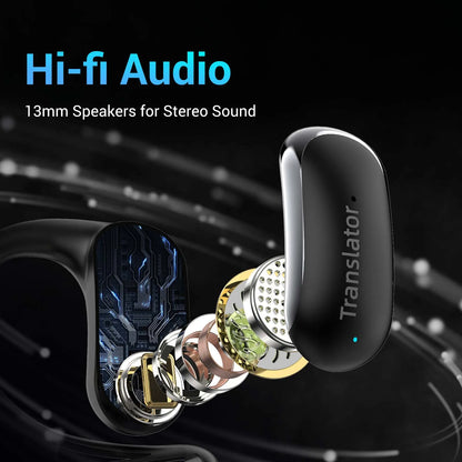 Wooask F56 Translator Earbuds -Real Time 144 Languages, Open Ear Translation Earphones No WIFI Needed, for Travel