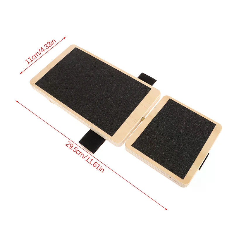 Balance Board Training Device; Wooden Strengthener for Foot Stretch and Sprained Ankle Treatment