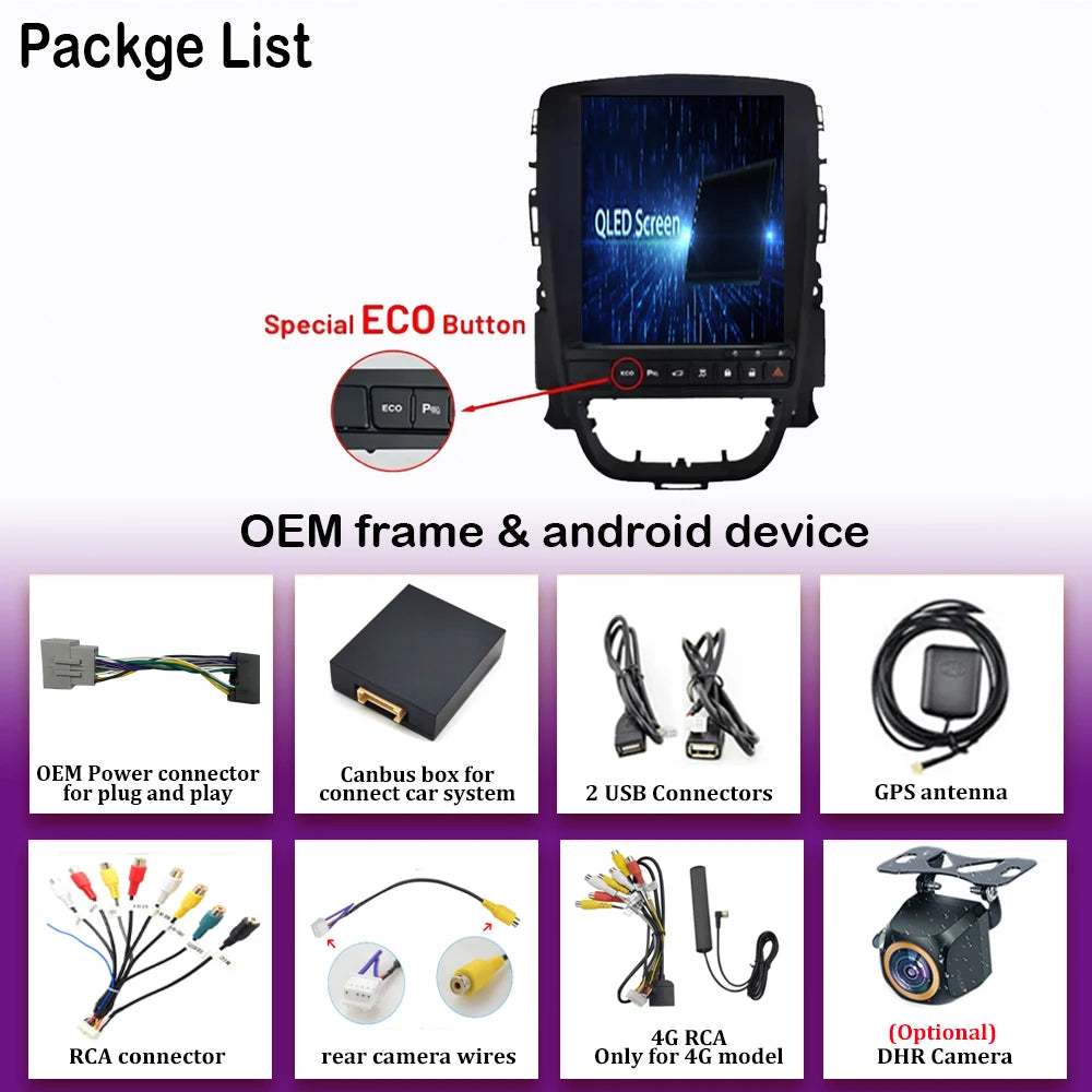 Android 14 Car 9.7 inch For Opel Astra J Vauxhall Buick Verano 2009-2015 Auto Radio GPS Navigation Stereo Head Unit Touch Screen