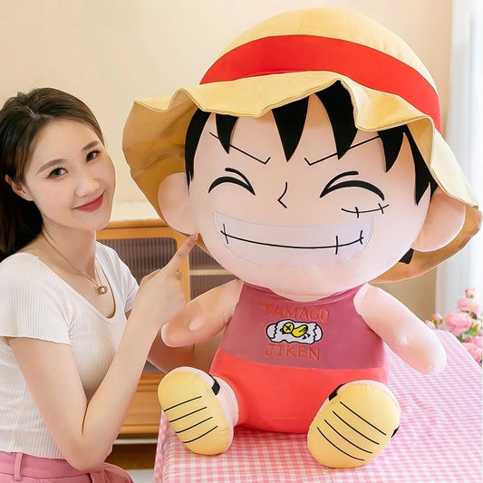 70cm Anime One Piece Monkey D Luffy Plush Toy Cartoon Cute Straw Hat Luffy Soft Stuffed Rag Doll Pillow Boys Girls Birthday Gift