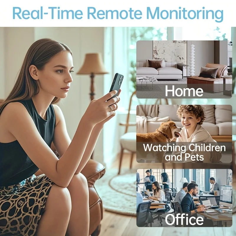 4 Pack Mini WiFi Security Camera, 1080P Wireless Small Surveillance Camera with IR Night Vision, Phone APP Remote View, USB Plug & Play Camera for Home, Rental, Travel & Office, Ideal Christmas & New Year Home Security Gift