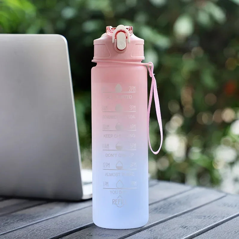 500ml/600ml New Fashion Water Bottle With Straw Free Portable Outdoor Sports Cute Drinking Plastic