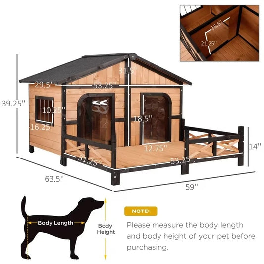 Outdoor Cute Animal Pet Dogs Kennel Crate Houses Large Wooden Dog Cage House Merit Sell