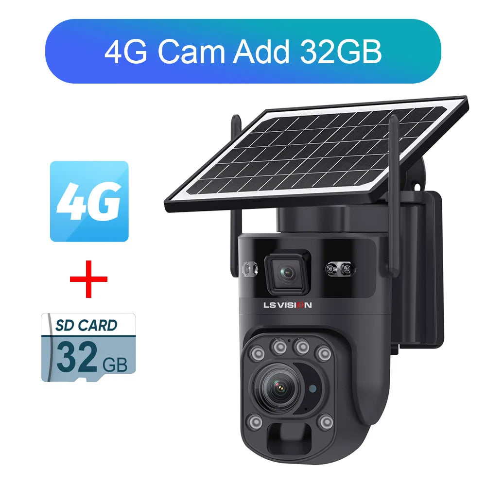 Ubox Camera 12MP 4G Solar Camera Dual Screens Dual Lens 60X Zoom WiFi Surveillance Cameras PTZ PIR Detection Auto Tracking Ubox