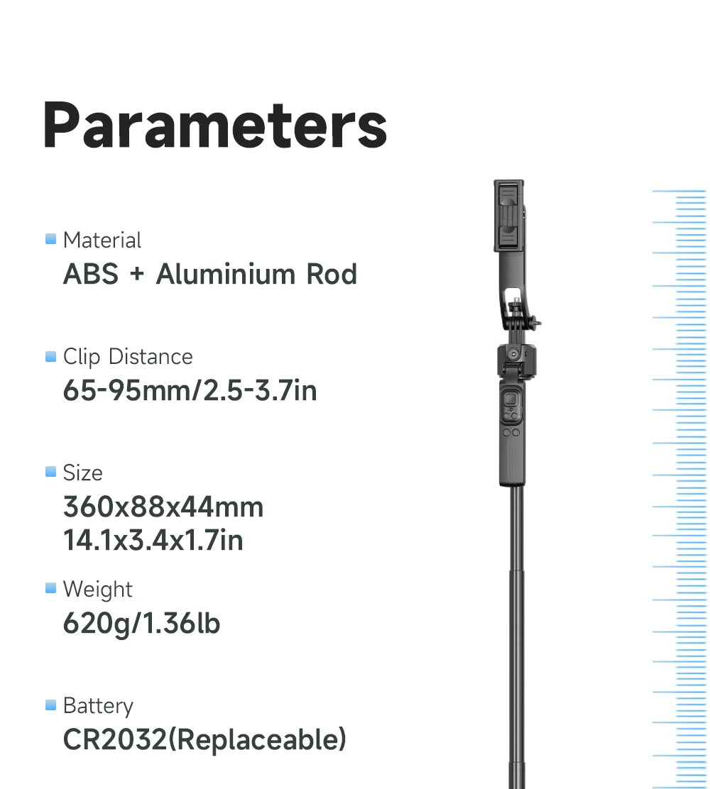 C17 Tripod 360°Auto-Rotation AI Tracking Remote Control Bluetooth Shooting Quadrapod Selfie Stick Stabilizer Optional Fill Light