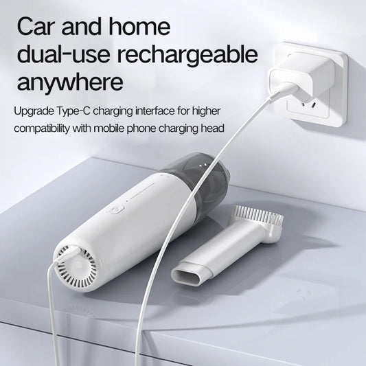 Vacuum Cleaner Car Home Portable Handheld  Vacuum Cleaner Wireless Charging Metal Filter Element Mini High Power With Brush Head