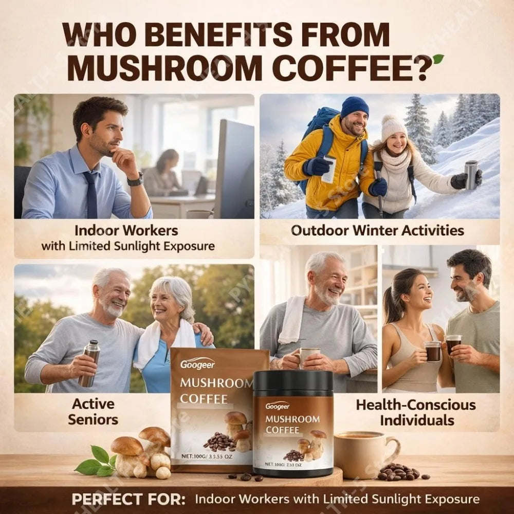 Googeer Black Coffee Powder Low-Sugar with Xylitol, Dietary Supplement for Daily Nutritional 100g Focus Support