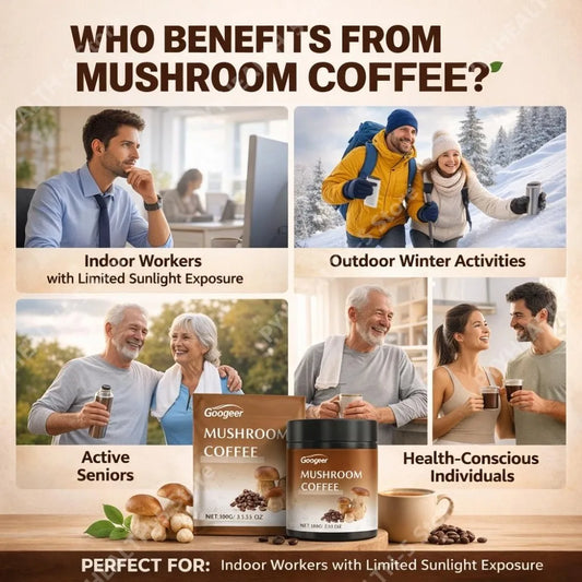 Googeer Black Coffee Powder Low-Sugar with Xylitol, Dietary Supplement for Daily Nutritional 100g Focus Support