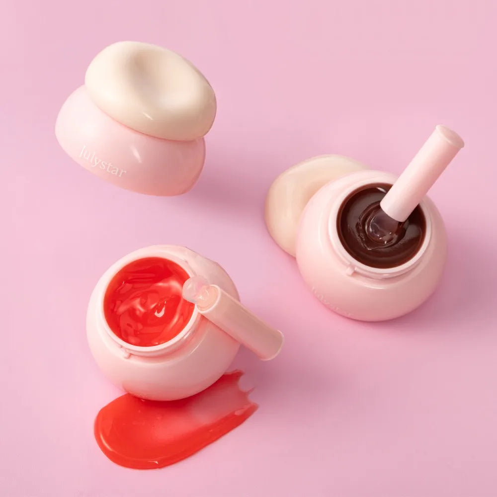 Long-lasting Moisturizing Solid Lip Jelly Red Tinted Lip & Cheek Jam Lip Balm Smooth Gloss Jelly LipGloss Water Light Lipsticks