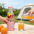 420ml Electric Juicer Mini Wine Bottle Blender Fruit Mixers 6 Blades Charging Juicer Cup Small Household Portable Juicer Blender