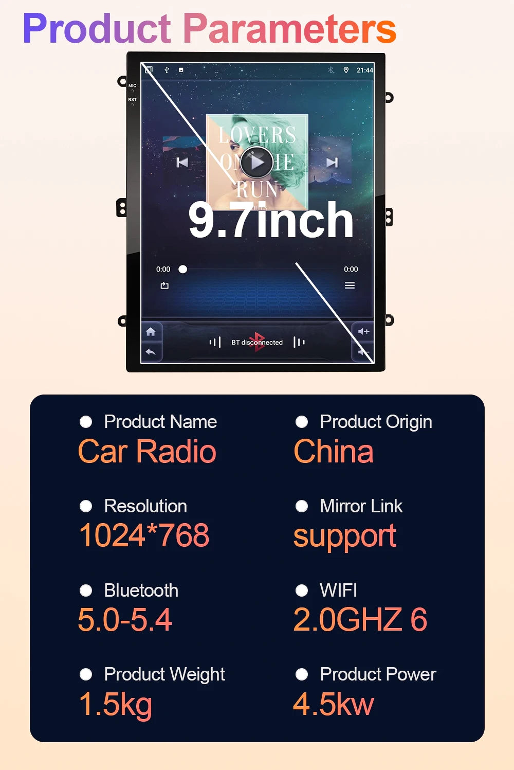 Android 14 Car 9.7 inch For Opel Astra J Vauxhall Buick Verano 2009-2015 Auto Radio GPS Navigation Stereo Head Unit Touch Screen