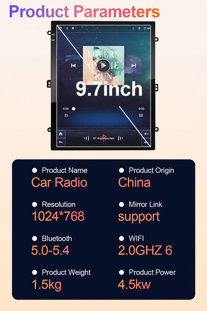 Android 14 Car 9.7 inch For Opel Astra J Vauxhall Buick Verano 2009-2015 Auto Radio GPS Navigation Stereo Head Unit Touch Screen
