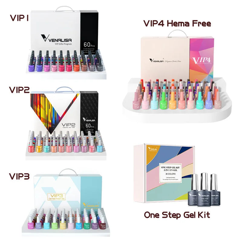 New Fashion Color Venalisa UV LED Nail Gel Polish Kit Vernish Color Gel Polish Nail Art Design Whole Set Nail Gel Learner Kit
