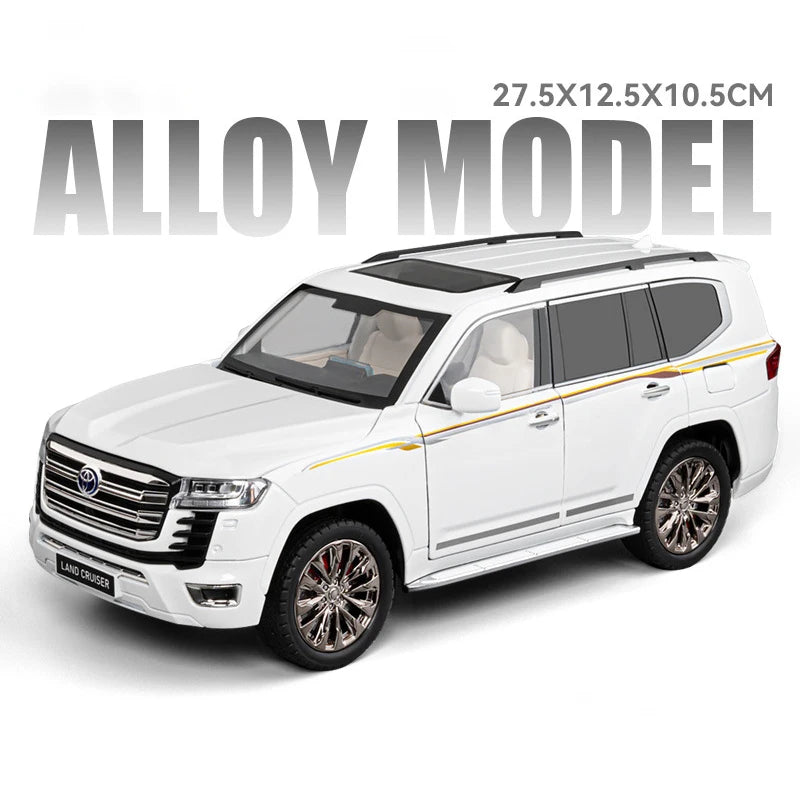 Over Size 1/18 Toyota Land Cruiser LC300 ZX Alloy Car Model Diecasts Metal Off-road Vehicles Car Model Sound Light Kids Toy Gift