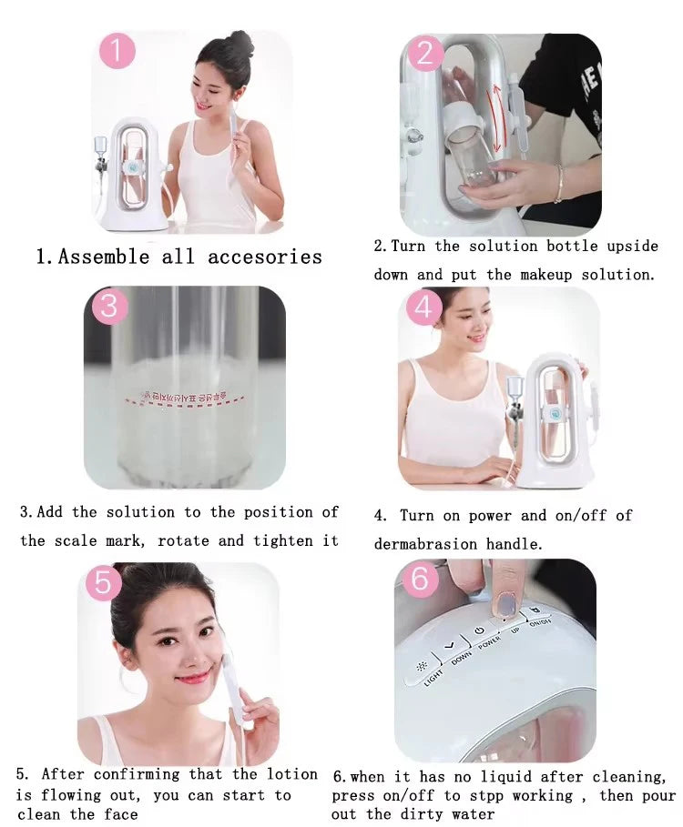 Home Use Hydra Dermabrasion Aqua Peeling SPA Beauty Machine Facial Hydration Sprayer Vacuum Blackhead Face Clean