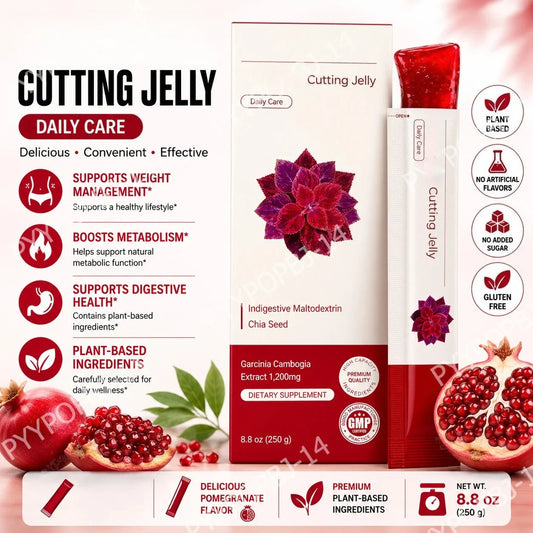 Pomegranate Flavored Wellness Jelly with Garcinia Cambogia Chia Seed Dietary Supplement 10 Sticks  Non-GMO Gluten Free